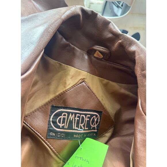 70s Faux Leather Chocolate Leather Trench Coat Size M/L 32" by Amerex - Picture 11 of 14